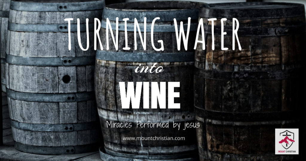 JESUS TURNING WATER INTO WINE