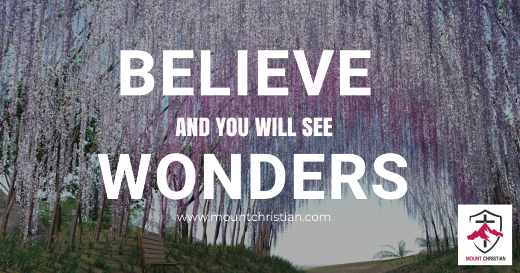 BELIEVE AND YOU WILL SEE WONDERS